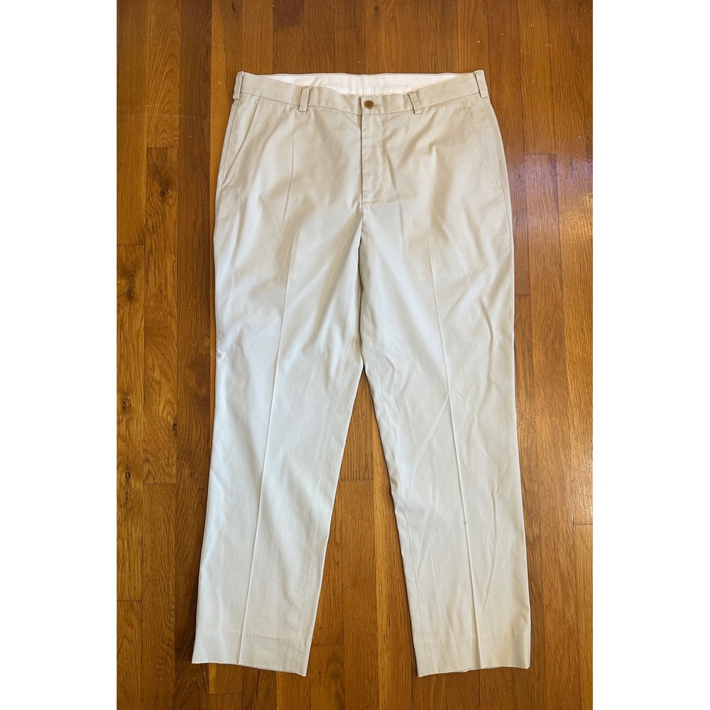 Brooks Brothers Clark Fit Supima Cotton Chinos Mens 35x32 Khaki Stone Pants